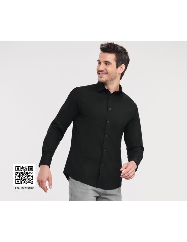 RUS-0R946M0-Men's Long Sleeve Fitted Stretch Shirt